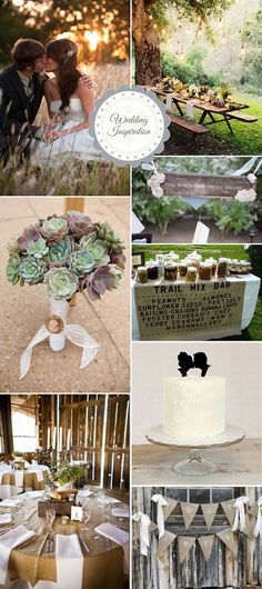 a collage of photos with different wedding themes