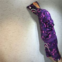 Camo Shark Hoodie, Purple Sweater Outfit, Shark Outfit, Shark Sweater, Jordan Swag, Bape Camo, Hoodie Outfit Men