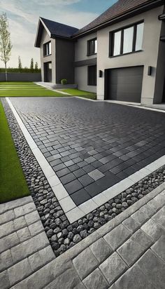 a large driveway in front of a house