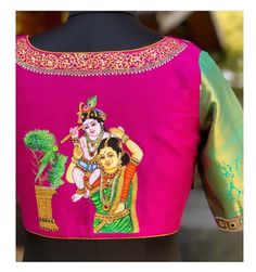 Embroidery Designs Blouse, Blouse Embroidery Designs, Blouse Maggam Work, Saree Painting Designs, Maggam Work Blouse, Blouse Designer, Blouse Back Neck Designs, Blouse Design Images, Blouse Back