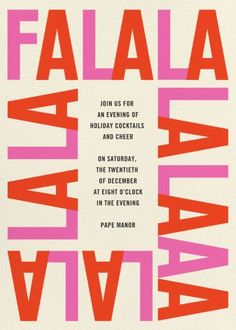 a pink and red poster with the words fala la maa on it's side