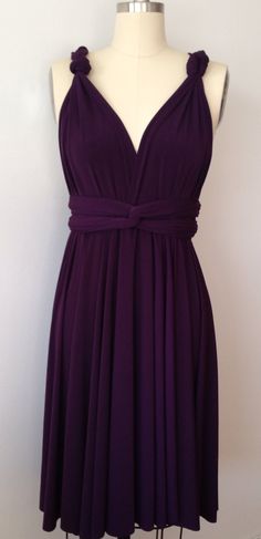 Purple Grape Infinity Dress Convertible Formal by AtomAttire Multi-way Bridesmaid Dresses, Elegant Wedding Dress With 4-way Stretch, Short Infinity Dress, Greek Style Dress, Infinity Dress Styles, Summer Mother Of The Bride Dresses, Infinity Wrap Dresses, Greek Dress, Wrap Dress Bridesmaid