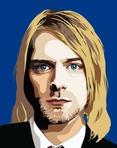 a painting of a man with blonde hair and blue eyes