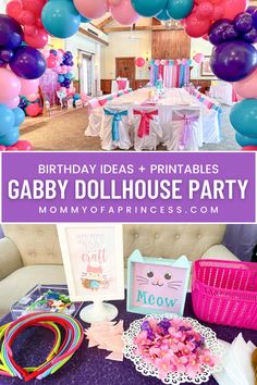 a birthday party with balloons and decorations