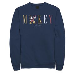 Michigan Wolverines M-I-C-K-E-Y! You'll be the leader of the club wearing this men's Mickey Mouse sweatshirt. Â©Disney Crewneck Long sleevesFABRIC & CARE Cotton, polyester Machine wash Imported M-I-C-K-E-Y! You'll be the leader of the club wearing this men's Mickey Mouse sweatshirt. Â©Disney Disney M-I-C-K-E-Y! You'll be the leader of the club wearing this men's Mickey Mouse sweatshirt. Â©Disney Size: XXL. Color: Navy. Gender: male. Age Group: adult. Material: Fleece. Disney Crewneck, Grey Cropped Hoodie, Letter Sweatshirt, Mickey Mouse Sweatshirt, Disney Colors, Disney Sweaters, Disney Disney, Michigan Wolverines, The Leader