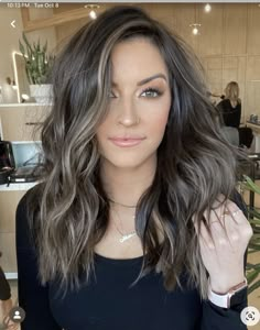 Icy Brunette, Garnier Hair Color, Ash Hair Color, Mushroom Hair, Brunette Hair With Highlights, Brunette Balayage Hair, Brown Hair Balayage, Balayage Brunette, Hair Color And Cut