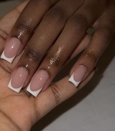 Concert Nails, White Tip Nails, Acrylic Toe Nails, French Tip Nail Designs, Baddie Nails, Girly Acrylic Nails, French Tip Acrylic Nails, Her Nails, French Acrylic Nails