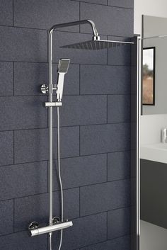 the shower head is attached to the wall