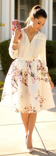 Chic In The City - Hapa Time Rok Midi, Lady Like, Peplum Tops, Outfit Trends, Midi Skirts, Heidi Klum, Looks Vintage, Look Chic