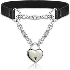 Comfortable Material: This Cool Padlock Key Choker Made Of Soft Pu Leather And Stainless Steel Is Incredibly Comfortable, Non-Toxic, Harmless, Non-Fading. Occasions: The Leather Black Choker Is Ideal For Punk Music Party; Rock Band Concerts, Cosplay, Themed Party, Daily Wear! This Beautiful Shiny Chained Choker Lock Collar Is Fitted With A Small Real, Working, Spring-Loaded Padlock. The Heart-Shaped Comes With One Key And You Can Only Open The Leather Choker Necklace With The Key. This Padlock N Goth Choker Necklaces, Collar For Women, Goth Choker, Day Collar, Party Rock, Black Choker, Choker Collar, Choker Necklaces, Necklaces For Women