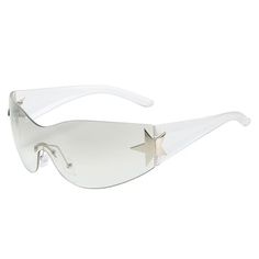 Buy Steampunk Rimless Sport Star Sunglasses Sun Shades UV400 Goggle One Piece Fashion Eyewear - by Lucid Fantasy  - $20.99
lf-jewelry.com/45X26aq Y2k Glasses, Star Sunglasses, Goggles For Men, Sporty Sunglasses, Y2k Star, Hippie Top, Y2k Sunglasses, Rimless Glasses, Uv400 Sunglasses