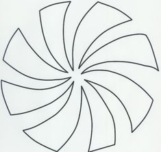 a black and white drawing of a circular object with lines going through it to the center