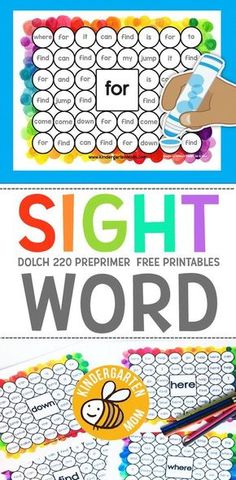 the sight word printable worksheet is shown with two pictures and pencils