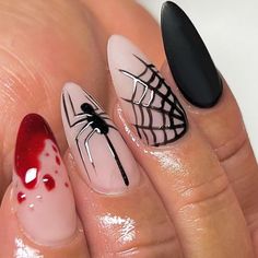 Halloween Fake Nails You Will Get 24 Medium Square Fake Nails With Design Press On Nails In 12 Sizes, 1 Nail File And 24 Jelly Glues,1 Alcohol Bag 1 Small Wooden Stick. Halloween False Nails Are Made Of Environment-Friendly Abs Resin Material, Which Is Non-Toxic, Tasteless, Environmentally Friendly And Harmless To Skin And Nails. You Can Use It Safely. You Can Wear These Fake Nails On Halloween, And These Uniquely Designed Fake Nails Can Perfectly Decorate Your Nails. You Can Also Wear Them During Role-Playing Or Parties. Our Medium Square Press On Nails Can Be Reused, With High Cost Performance (Can't Be Reused After Using Glue) Iv Gel Nails, Halloween Nails Short Stiletto, Halloween Nail Inspo Short Nails, Spiderman Manicure, Short Stiletto Halloween Nails, Halloween Nail Art Short, Spooky Nail Sets, Blood Nails Short, Halloween Spooky Nails