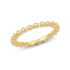 To build the perfect ring stack, you must have this trendy golden beaded ring. It features a sculpted band that looks like a string of mini gold beads. Modern, dainty, and versatile, this plain beaded band will fit all styles and outfits, from day to night. Minimalist Everyday Beaded Rings, Adjustable Beaded Stackable Rings, Beaded Gold Stacking Ring, Three Rings, Gorgeous Engagement Ring, Shades Of Gold, Trendy Gift, Beaded Rings, Ring Size Guide