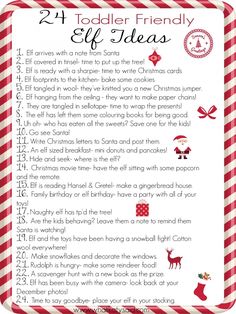 a christmas elf's list for toddlers to help them learn how to spell