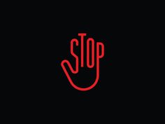 a red stop sign in the middle of a black background with an arrow pointing up