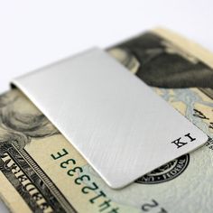 Personalized Sterling Silver Money Clip - Small Initials Money Clip - Sterling Silver Money Clip Classic Silver Card Holder For Formal Occasions, Silver Classic Card Holder For Formal Occasions, Classic Silver Rectangular Card Holder, Classic Silver Card Holder With Card Slots, Silver Rectangular Card Holder Gift, Silver Rectangular Card Holder For Gift, Great Gifts For Guys, Gift For Guys, Silver Money Clip