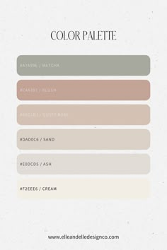 the color palette is shown with different shades