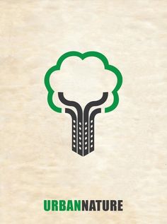 the logo for urban nature is shown on a piece of paper with an image of a tree growing out of it