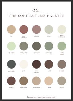 Soft Autumn Outfits Capsule Wardrobe, Autumn Pallet, True Autumn Color Palette, Autumn Color Palette