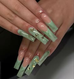 Sep 10, 2021 - This Pin was discovered by Ciara. Discover (and save!) your own Pins on Pinterest Green Acrylic Nails, Classy Acrylic Nails, Her Nails