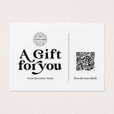 a gift for you business card with qr code on the front and back side