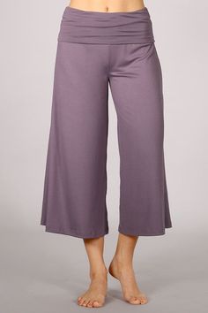 Just in time for Summer! Ultra-soft and stretchy wide leg gaucho pants with wide fold-over waistband. Fabric Polyester/Spandex 95/5. Proudly made in the USA Great Resort Wear! Stay Sexy! Chic 4-way Stretch Bottoms For Loungewear, Fall Wide Leg Yoga Pants With Elastic Waistband, Casual Solid Color Capri Bottoms, Casual Solid Color Capri Length Bottoms, Summer Solid Color Capri Bottoms, Summer Capri Bottoms In Solid Color, Summer Capri-length Bottoms In Solid Color, Spring Stretch Culottes With Elastic Waistband, Chic Solid Color Wide Leg Yoga Pants