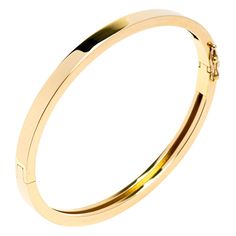 Alex Jona design collection, hand crafted in Italy, 18 karat yellow gold bangle bracelet. Dimensions: 2.07 in. H x 2.53 in. W x 0.18 in. D - 52 mm. H x 64 mm. W x 5 mm. D Alex Jona jewels stand out, not only for their special design and for the excellent quality of the gemstones, but also for the careful attention given to details during all the manufacturing process. Alex's passion for jewels flows in splendid pieces entirely hand-crafted according to the best goldsmith Italian tradition. This Hallmarked Yellow Gold Cuff Bracelet For Formal Occasions, Formal Hallmarked Yellow Gold Cuff Bracelet, Formal Yellow Gold Hallmarked Cuff Bracelet, Gold-plated Polished Cuff Bracelet For Formal Occasions, Formal Gold Bracelet With Shiny Finish, Formal Gold Plated Cuff Bracelet With Polished Finish, Modern Gold Bracelets For Formal Events, Formal Gold-plated Polished Cuff Bracelet, Formal Shiny Finish Gold Bracelet