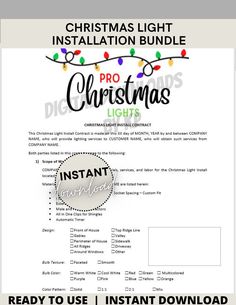 the christmas light installation bundle is shown with instructions for how to install and use it