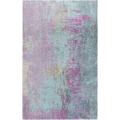 an abstract rug with pink and blue colors