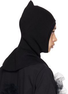 Rib knit merino wool- and silk-blend balaclava in black. Extended trim at collar. Face masks and face coverings are final sale and are not eligible for return or exchange. Supplier color: Black Black Balaclava For Cold Weather In Fall, Black Fitted Full Face Balaclava, Fitted Full Face Black Balaclava, Black Balaclava For Cold Weather, Black Full Face Balaclava For Cold Weather, Hamptons Outfit, Dodger Hats, Black Hood, Jumpsuit Men