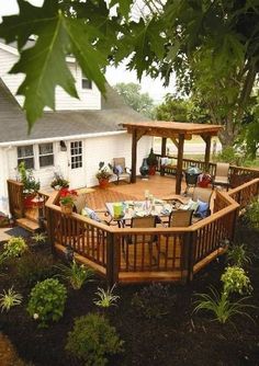 an image of a wooden deck in the yard