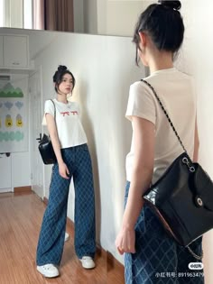 #outfit Pretty Hair Cuts, Chinese Outfits, Korean Fits, Korean Fashion Summer, School Fit, Baggy Style, Outfit Collage, Muslim Fashion Dress, Everyday Fashion Outfits