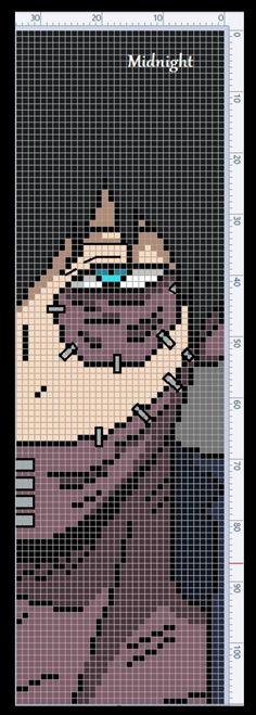 a cross stitch pattern with the image of a man's face