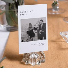 there is a place card on the table