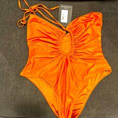 Plt Orange Swimsuit Ruched Solid Color Bodysuit For Spring, Solid Color Ruched Bodysuit For Spring, Fitted Ruched Summer Bodysuit, Trendy Fitted Ruched Swimwear, Summer Bodysuit For Night Out, Summer Party Bodysuit With Ruched Detail, Spring Party Ruched Bodysuit, Summer Beach Bodysuit With Ruched Details, Summer Bodysuit For Beach With Ruched Detail