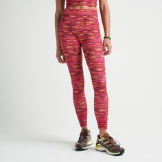 The leggings you won't let go of. Super soft, stretchy and lightly supportive, these mid-rise leggings feature an antimicrobial wash for days on the go. Tight Outdoor Leggings For Athleisure, Sporty Multicolor Leggings For Sports, Casual Spring Running Leggings, Sporty Multicolor Bottoms For Outdoor, Sporty Multicolor Outdoor Bottoms, Casual Multicolor Tight Activewear, Functional High Stretch Spring Leggings, High Stretch Functional Leggings For Spring, Pink Athleisure Activewear For Outdoor Activities