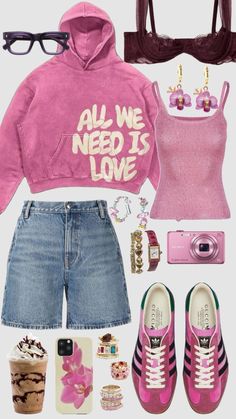 Summer Chill Outfit, Pink Streetwear Outfit, Pink Hoodie Outfit, Street Style Outfits Casual, Outfit Inspo Casual, Streetwear Fashion Women, Swaggy Outfits, Simple Trendy Outfits, Cute Everyday Outfits