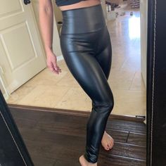 Sexy Black Faux Leather High Waisted Leggings Available In Sizes... S Fits Waist 25"-27"/ Hips 36" M Fits Waist 26"-29"/ Hips 38" L Fits Waist 28"-31"/ Hips 40" Xl Fits Waist 30"-33"/ Hips 42" 2xl Fits Waist 32"-35"/ Hips 44" New Boutique Item Features: High Waist, Wrinkle-Resistant, Stretchy, Full-Length, Ankle-Pleated And Comfortable Leggings. 85% Polyester + 5% Spandex + 10% Pu Womens Faux Leather High Waist Stretchy Synthetic Pants Skinny Leggings Black Mesh Leggings, Boot Cut Leggings, Womens Jeggings, Lululemon Align Leggings, Adidas Leggings, Solid Leggings, Mesh Leggings, Performance Leggings, Compression Leggings