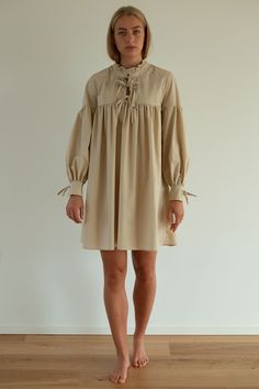 Libby Dress, classic shirt quality of 100% cotton. Adjustable with its loops in front and in the wrists. Made in Denmark Elegant Beige Cotton Shirt Dress, Beige Cotton Shirt Dress For Daywear, Libby Dress, Classic Shirt, Denmark, Casual Dress, Cold Shoulder Dress, Dresses, Quick Saves