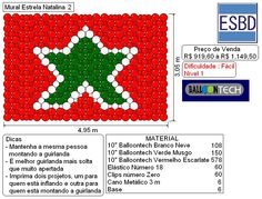 an image of a flag made out of balls and plastic beads with the words esd written in spanish