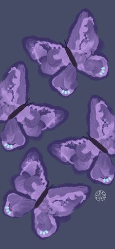 six purple butterflies on a blue background with the words,'i am not sure what this