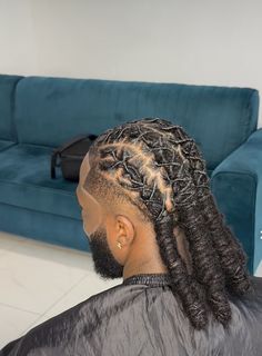 Loc Styles For Men Long, Barrell Twist Loc Styles, Barrel Twist Dreads Men, Twist Loc Styles, Loc Hairstyles For Men, Barrel Twist, Dreads Hairstyles