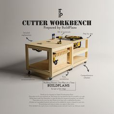 an image of a workbench with instructions on how to build it and where to put them