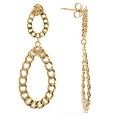 Edgy meets elegant with these sterling silver Judy Crowell chain link double drop earrings. Click on this JEWELRY & WATCHES GUIDE to learn about fit, styles, materials and more! FEATURES Length: 49 mm Backings: post Metal: sterling silver Finish: polished Packaging: velvety pouch Size: One Size. Color: Gold Tone. Gender: female. Age Group: adult. Material: Gold Over Sterling. Modern Oval Link Chain Earrings, Teardrop Shaped Cable Chain Jewelry, Elegant Hypoallergenic Chain Link Jewelry, Frozen Lemon, Post Metal, Lemon Pie, Sterling Silver Chain, Sterling Silver Chains, Chain Link