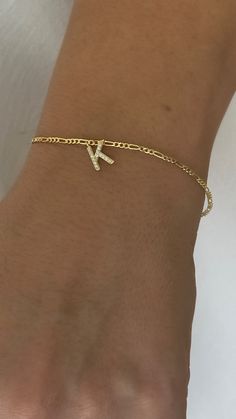 CZ Initial Chain Bracelet Woman, Diamond Crystal Initial, Custom Letter Bracelet, Couples Personalized Bracelet, Gift for Her, 925 Silver - Etsy K Bracelet, Gold Chain Bracelets, Initials Bracelet, Letter Bracelets, Initial Bracelets, K Jewelry, Bracelet Couples, Couples Jewelry, Gold Schmuck