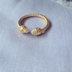 Brand New! 14k Gold Dipped Genuine Sterling Silver Jewel Encrusted Open Cable Ring Yurman Style Heirloom Gold Jewelry With Pave Setting, Cable Ring, Jewel Encrusted, Silver Jewels, 18k Gold Ring, Gold Dipped, Womens Jewelry Rings, Gold Ring, Gold Rings