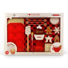 i love cocoa deluxe cookie decorating kit with baking utensils and gingerbread cookies