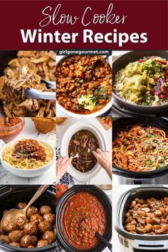 slow cooker winter recipes collage